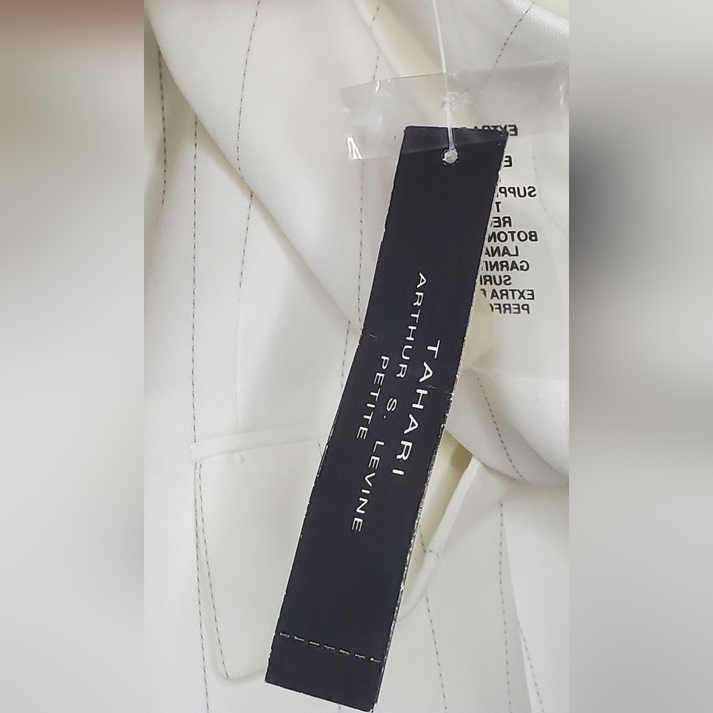 🔥Hostpick🔥NWT Tahari Size 12P Elegant White Striped Women's Blazer - Picture 13 of 14